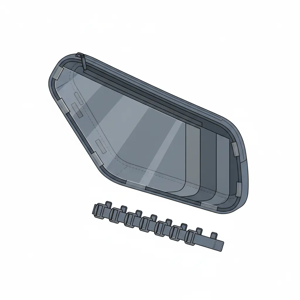 Technical diagram of a waterproof frame bag